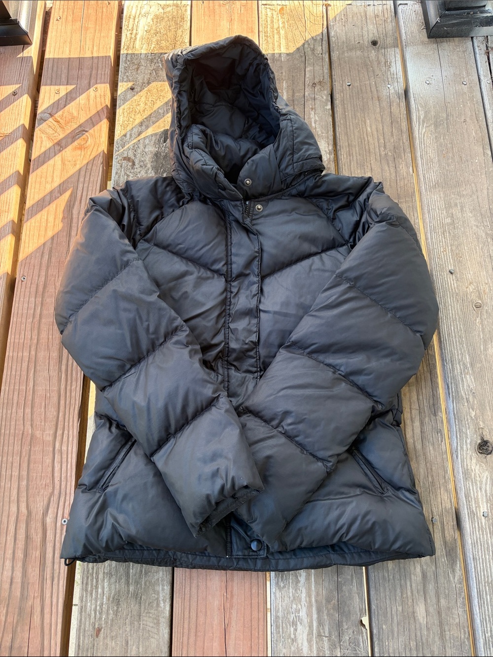 Nike Black Hooded Quilted Puffer Coat